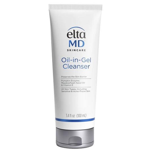 EltaMD Oil-in-Gel Cleanser (3.4 oz) is a gentle facial cleanser that transforms from an oil to a gel, effectively removing makeup, sunscreen, excess oil, and daily impurities