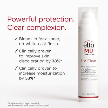 EltaMD UV Clear Broad-Spectrum SPF 46 NON-TINTED (3.7 oz)