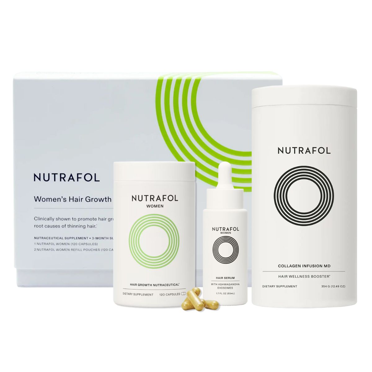 Nutrafol Women 3 Month Supply + Collagen & Serum Hair Boost Bundle