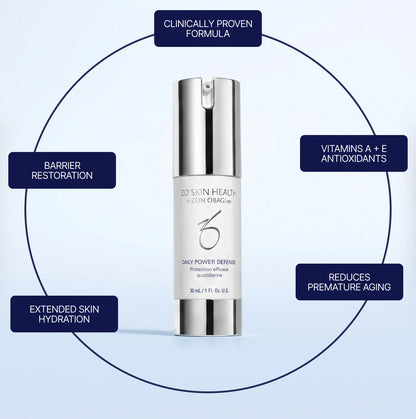 Protect and rejuvenate your skin with ZO Skin Health Daily Power Defense Travel Size (30 ml), a lightweight anti-aging treatment designed to improve skin texture and firmness