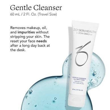 ZO Skin Health Gentle Cleanser All Skin Types (60 ml – Travel Size) is a convenient travel-friendly facial cleanser that removes makeup, oil, and buildup for healthy-looking skin