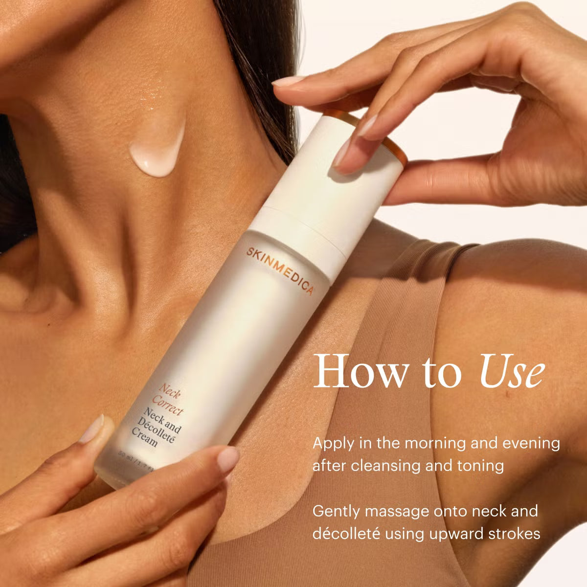 Target visible signs of aging on the neck with SkinMedica Neck Correct Cream, an advanced neck treatment designed to enhance skin tone and elasticity